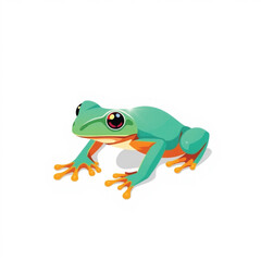 Obraz premium Frog on white background. generate AI.