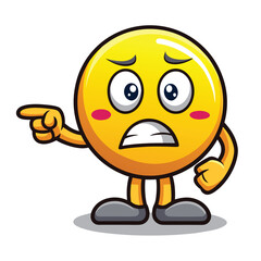 Upset cartoon character pointing