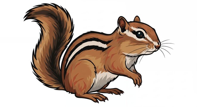 Chipmunk illustration cute animal cartoon drawing