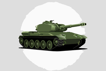 Obraz premium Polygonal Flat Design Military Tank Icon: Modern Armored Vehicle Artillery for Army & Warfare Graphics