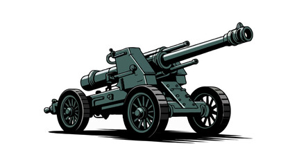 Fototapeta premium Vintage Artillery and Cannon Illustration: Military History and Warfare Technology
