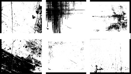 Set Of Grunge, noise black background overlay / abstract film noise, black texture, white scratches, Black scratches texture