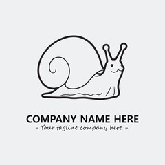 Snail illustration black and white for logo company vector image
