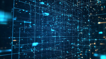 Naklejka premium A computer generated image of a cityscape with a blue sky and a white background