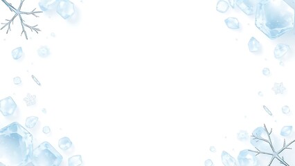ひんやりとした氷のフレーム背景25