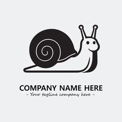 Snail illustration black and white for logo company vector image
