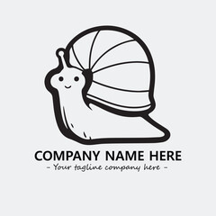 Snail illustration black and white for logo company vector image
