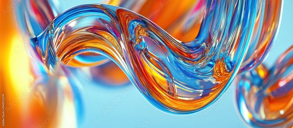 Aufkleber fluid abstract shape gradient dynamic liquid background for modern designs