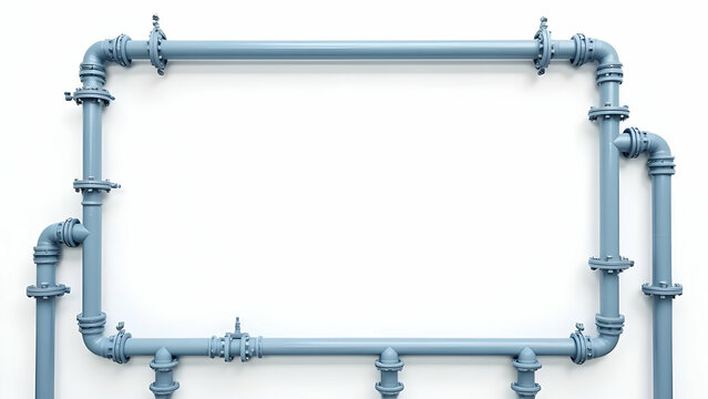 AI illustration of water pipe frame with white background