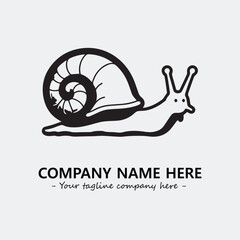 Snail illustration black and white for logo company vector image
