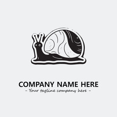 Snail illustration black and white for logo company vector image
