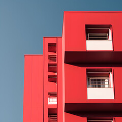 Red and White Painted Building
