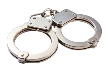 High quality metallic handcuffs illustration, ideal for security, police, and crime related projects