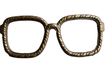 Worn vintage brass frames with green patina, detailed grain