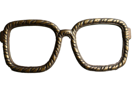 Worn vintage brass frames with green patina, detailed grain