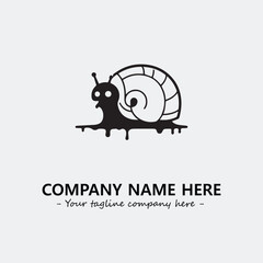 Snail illustration black and white for logo company vector image
