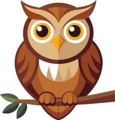 Owl sitting on branch
