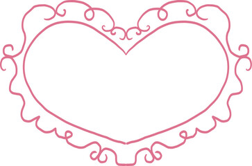 Princess cute pink frame sketch with crown swirl decorations. Simple doodle hand drawn border. Whimsical elegant vintage.