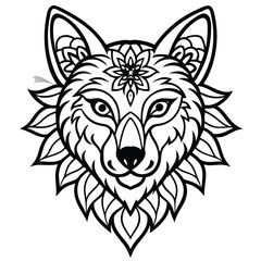 Obraz premium This vector illustration shows a wolf head, suitable as a tattoo or fierce mascot