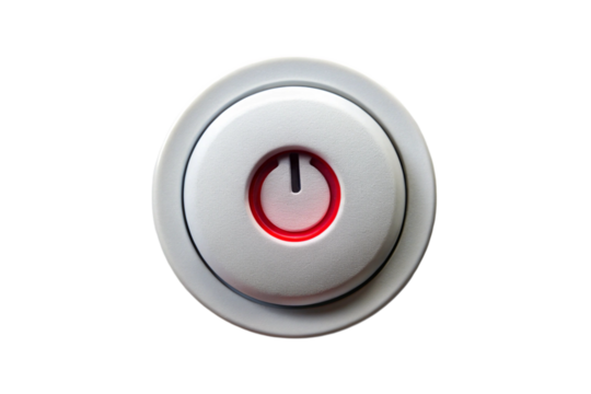 Detailed power button symbolizing activation and control, perfect for tech and electronics imagery