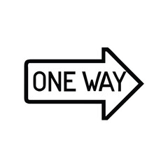 One Way Traffic Sign Icon for Navigation Apps, Road Safety Websites, Driver Education Materials, Urban Planning Tools, and Transportation Infographics