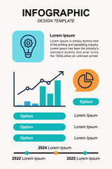Vector infographic design template for business presentation, modern flat style with icons, graphs