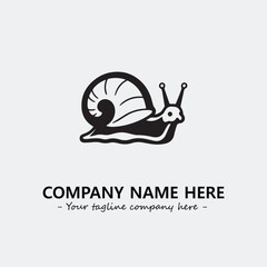 Snail illustration black and white for logo company vector image
