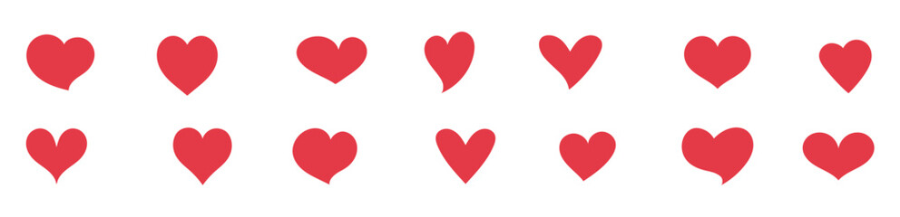 collection of Love, heart red color vector