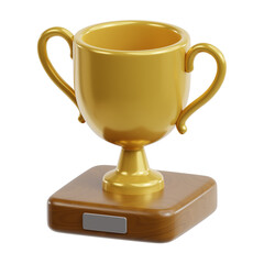 Trophy 3d icon. trophy, award, victory, winner, achievement, prize, champion, success. 3d Icon Illustration