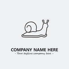 Snail illustration black and white for logo company vector image
