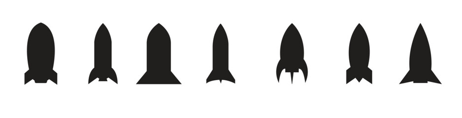 Vector Set of Rocket Silhouette