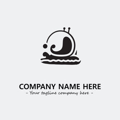 Snail illustration black and white for logo company vector image
