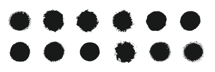 Black grunge circle frames collection