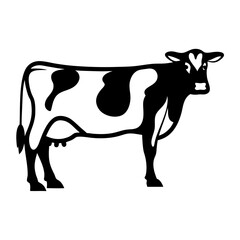 Silhouette of a Holstein Cow with Heart Shaped Spot on Forehead