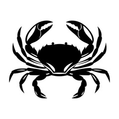 Dramatic Silhouette of a Crab Against a White Background Artistically Styled