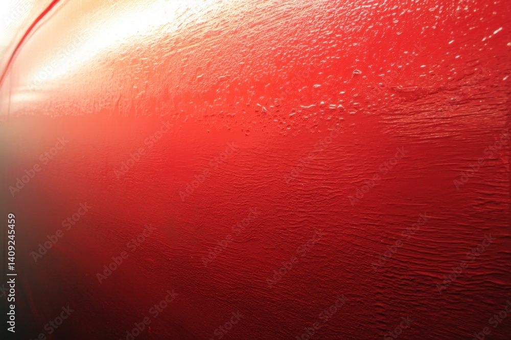Poster vivid red texture abstract with water droplets and light reflection capturing depth and artistic det
