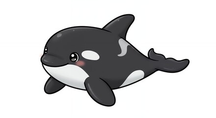 Naklejka premium Cute cartoon orca illustration