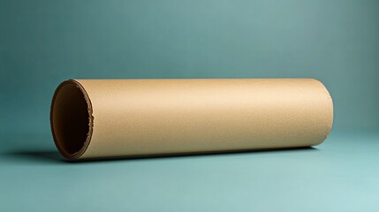 Minimalistic Toilet Paper Roll on Bright Blue Background