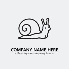 Snail illustration black and white for logo company vector image
