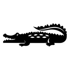 Silhouette of an alligator or crocodile emblem, a ferocious looking creature