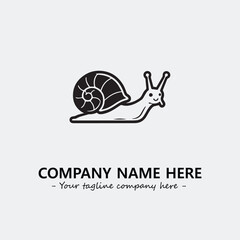 Snail illustration black and white for logo company vector image
