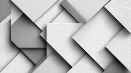 Obraz premium Abstract composition of interlocking white geometric shapes creating a modern and minimalistic textured design suitable for backgrounds and artistic expressions