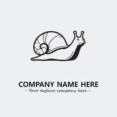 Snail illustration black and white for logo company vector image
