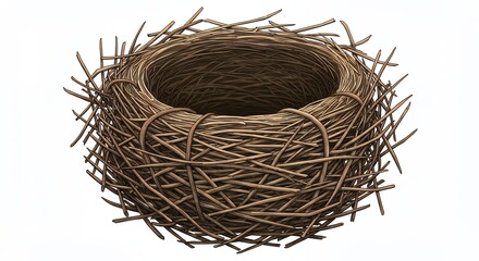 Obraz premium Empty bird nest illustration element