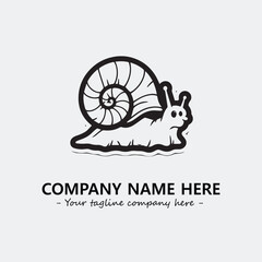 Snail illustration black and white for logo company vector image
