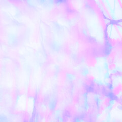 Blue Digital Brush. Gentle Fabric Tie Dye. Dirty