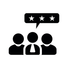 Customer rating, satisfaction feedback icon.