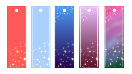 七夕飾りに使う手描きの短冊フレームイラストセット