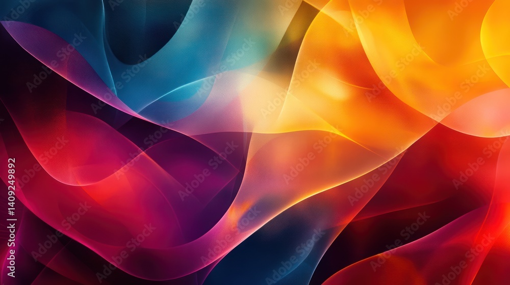 Poster fluid gradient symphony: a vibrant blend of colors in abstract motion background