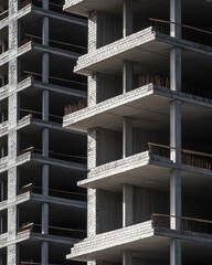 Fototapeta premium Mason laying bricks with precision at a construction site. Featuring skill and technique
